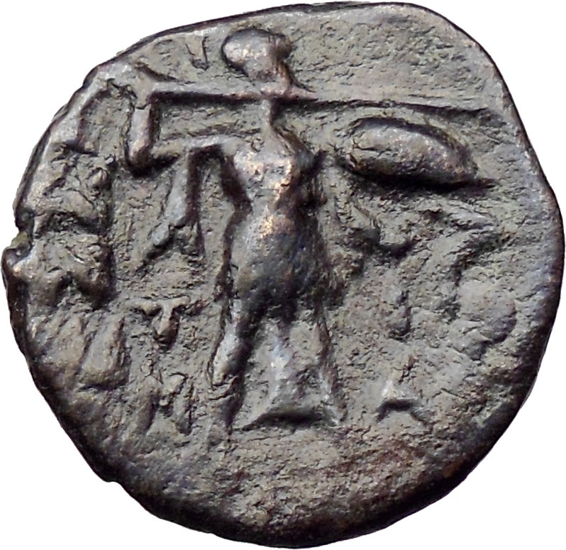 Thessalian League Larissa 196bc Ancient Greek Coin Athena War Spear 