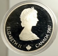 1987 CANADA 1988 CALGARY OLYMPICS Ice Skating OLD Proof Silver $20