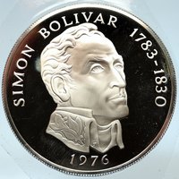 1976 PANAMA Huge Proof Silver 3.8oz 20 Balboas SIMON BOLIVAR Old