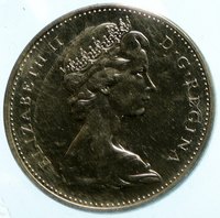 コレクション old coin of queen elizabeth II 1965 CANADA United Kingdom Queen Elizabeth II BEAVER Old 5 Cent