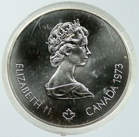 1973 CANADA Elizabeth II Olympics Montreal World Map BU Silver $5