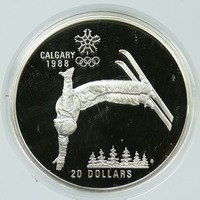 1986 CANADA 1988 CALGARY OLYMPICS Free-X Skiing Proof Silver $20