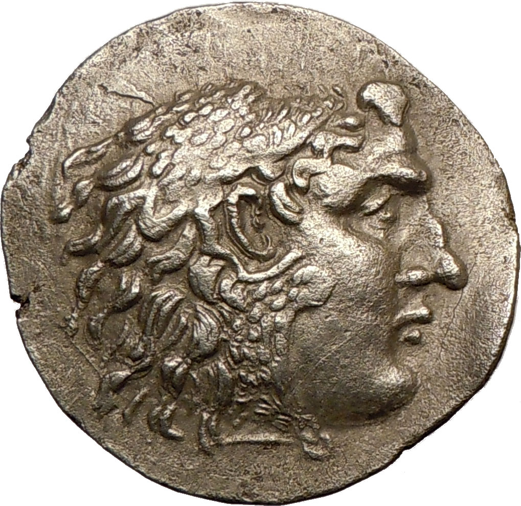 ALEXANDER III the Great 175BC Ancient Large Silver Greek Coin Nude ZEUS ...