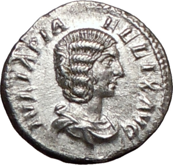 JULIA DOMNA Diana Lucifera 211AD Ancient Silver Roman Coin Torch 