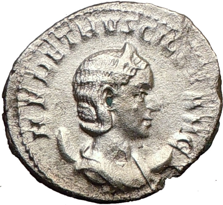 Herennia Etruscilla 250AD Ancient Rare Silver Roman Coin Deified 