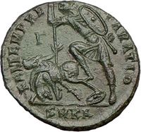 CONSTANTIUS II 351AD AE2 Soldier Battles Horseman Authentic Ancient 