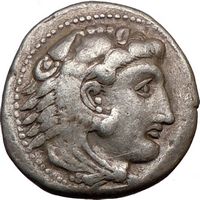 Alexander III The Great 325BC Big Ancient Silver Greek Coin Zeus 