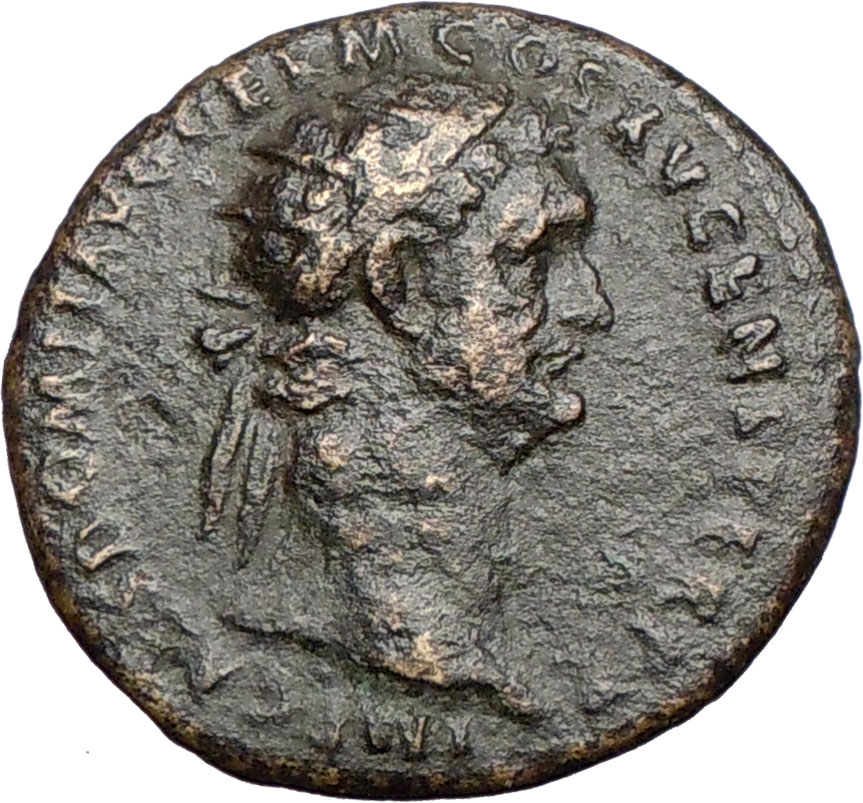 DOMITIAN 92AD HUGE Ancient Roman Coin Fortuna LUCK Wealth Symbol Rare ...