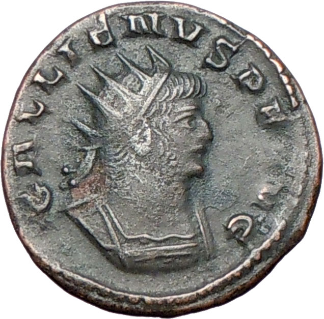 Gallienus 263AD Authentic RARE Ancient Roman Coin Virtus Valour w 