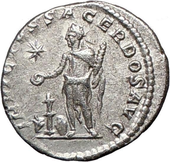 ELAGABALUS Bisexual Emperor 221AD Ancient Silver Roman Coin Altar BULL ...