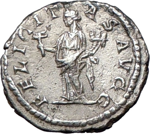 GETA 199AD Silver Ancient Roman Coin GOOD LUCK Wealth, commerce Symbols ...