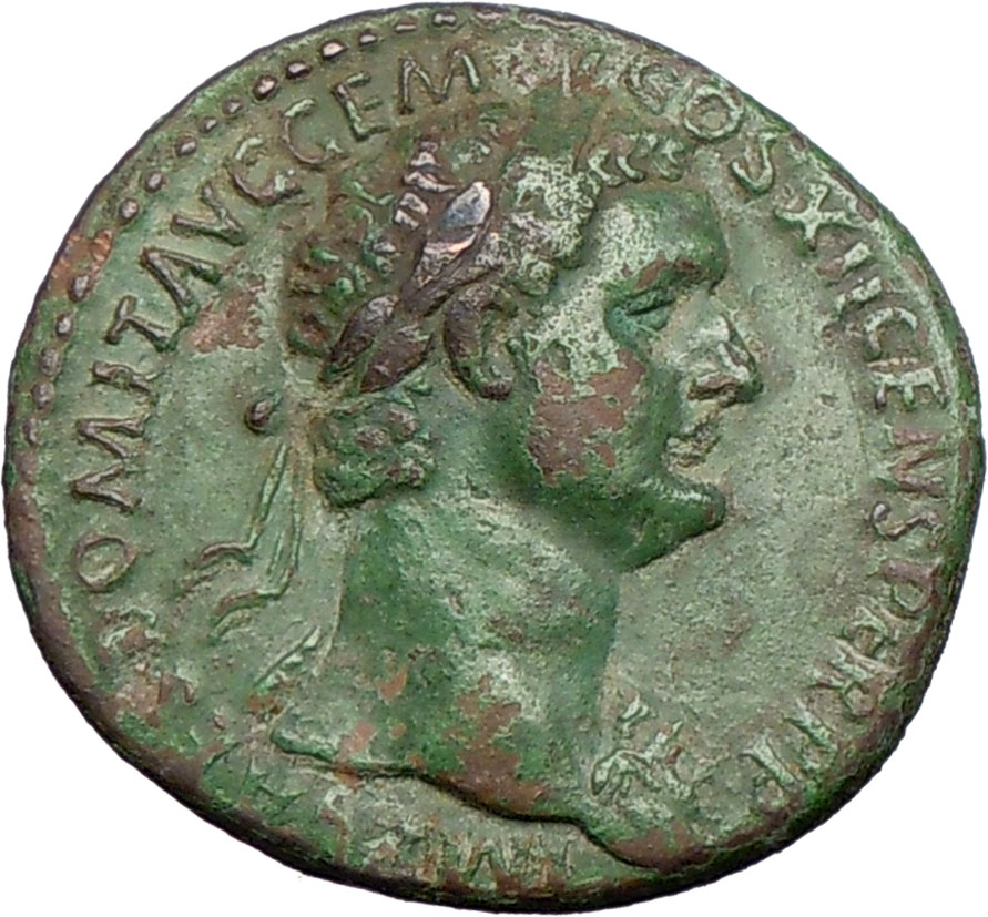 Domitian 92AD Large Ancient Roman Coin Virtus w spear & parazonium i27367