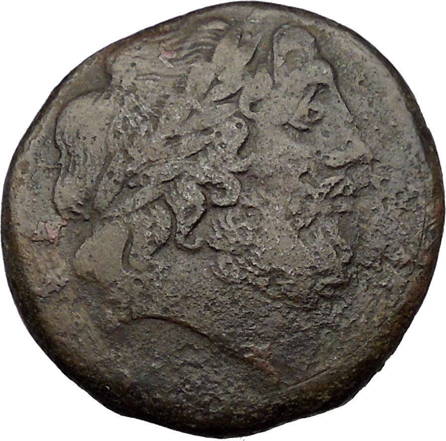 Brettian League BRUTTIUM Very Rare Ancient Greek Coin Nude warrior Zeus ...