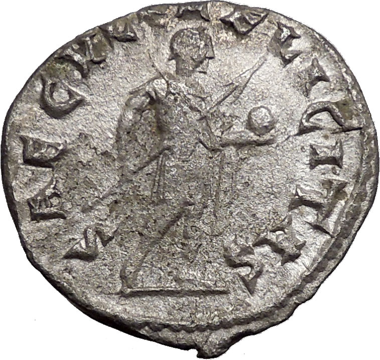 GORDIAN III w globe & spear 242AD Ancient Silver Roman Coin i33549 | eBay