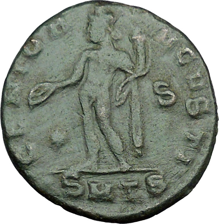 GALERIUS 308AD Large Ancient Roman Coin NUDE GENIUS Wealth PROTECTION ...