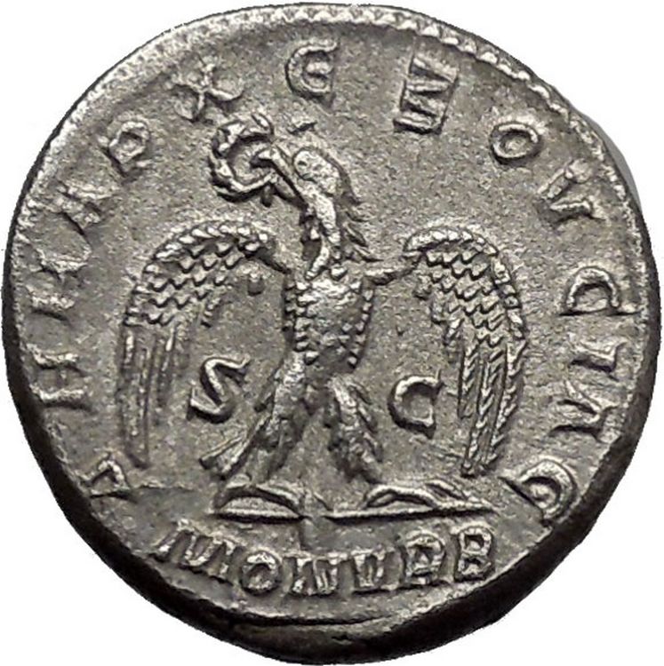 Philip I 'the Arab' 244AD Big Rare Silver Ancient Roman Coin Eagle i41813