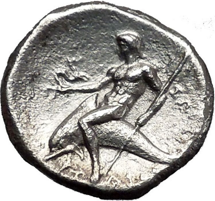 TARENTUM Taras Warrior on Horse 272BC Ancient Silver Greek Stater Coin ...