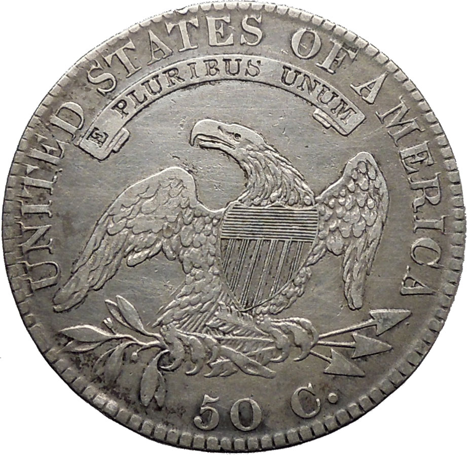 1821 Capped Bust Liberty Head Half Dollar Eagle Antique Silver USA Coin ...