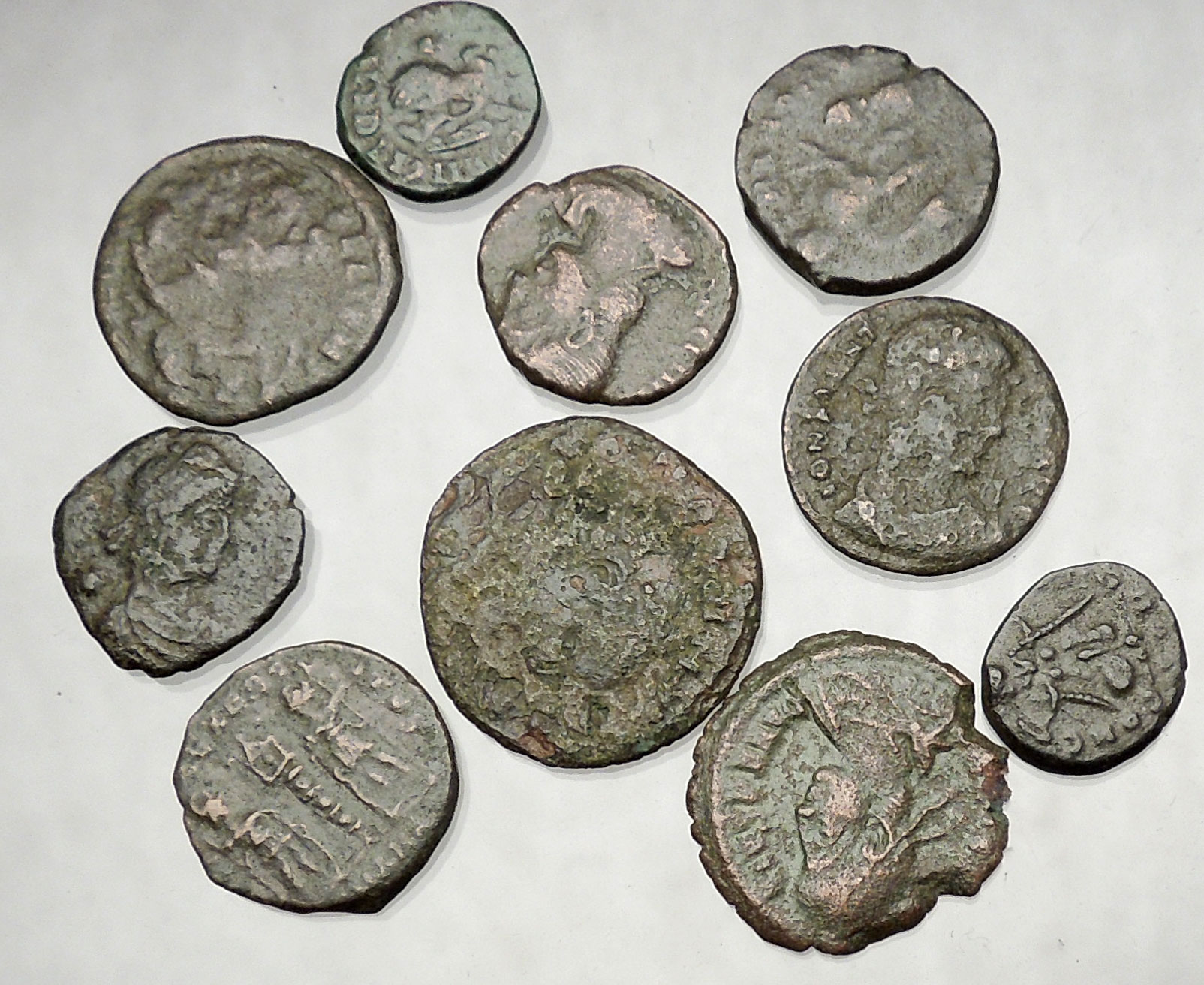 250-450AD Group Lot of 10 Authentic Ancient ROMAN Coins Collection KIT ...