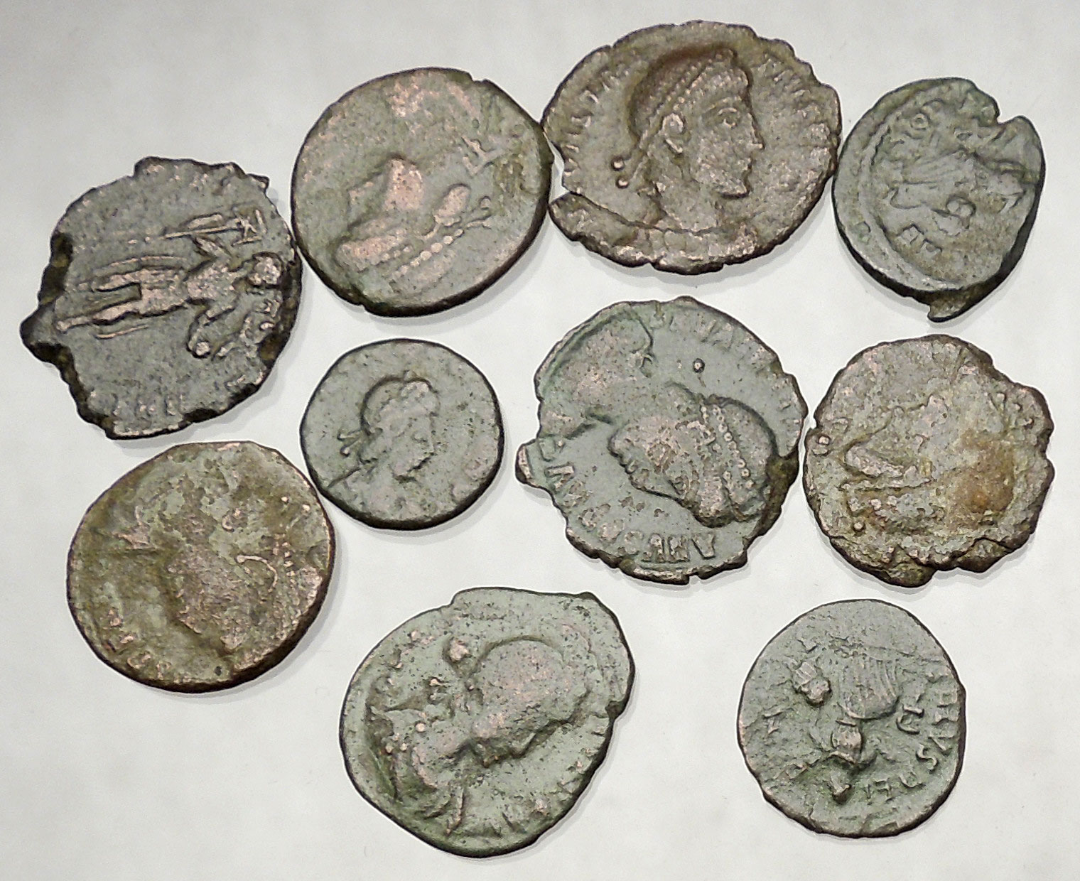 250-450AD Group Lot of 10 Authentic Ancient ROMAN Coins Collection KIT ...