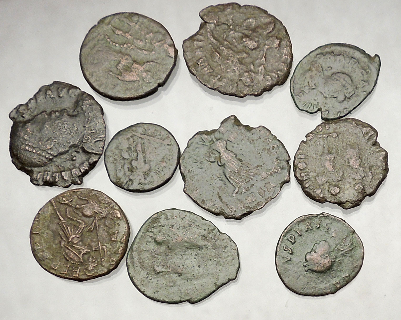 250-450AD Group Lot of 10 Authentic Ancient ROMAN Coins Collection KIT ...