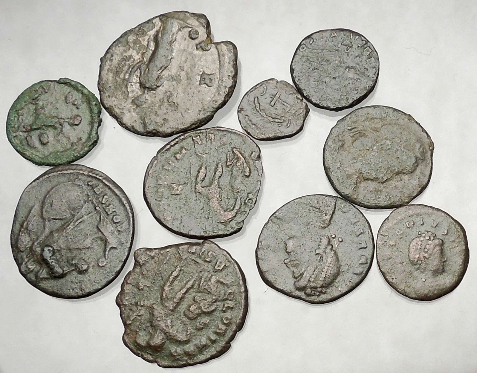 250-450AD Group Lot of 10 Authentic Ancient ROMAN Coins Collection KIT ...