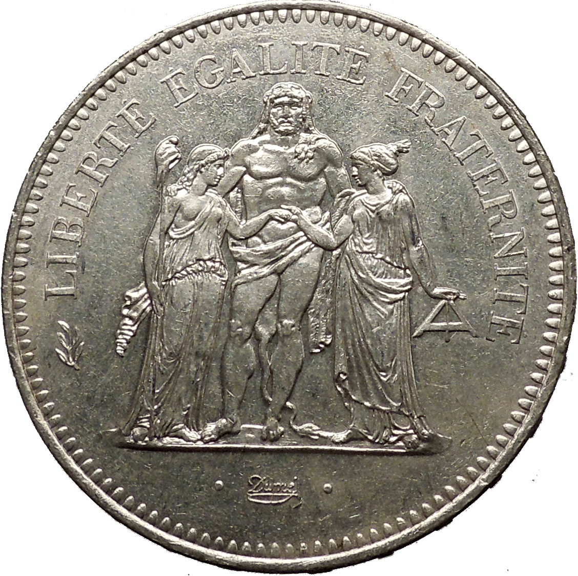 1979 France Liberté, égalité, fraternité HERCULES 50 Francs Silver Coin ...