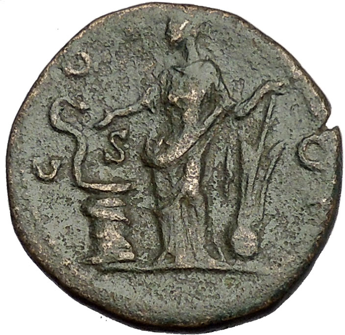 Antoninus Pius Father of Marcus Aurelius Big Ancient Roman Coin Salus ...
