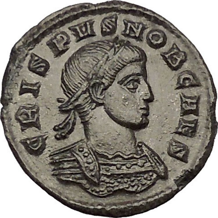 Crispus Constantine the Great son 320AD Ancient Roman Coin Wreath i53250