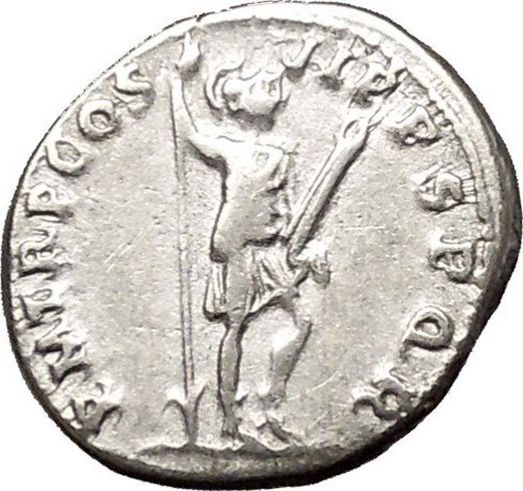 TRAJAN 114AD Authentic Ancient Silver Roman Coin Virtus with parazonium ...