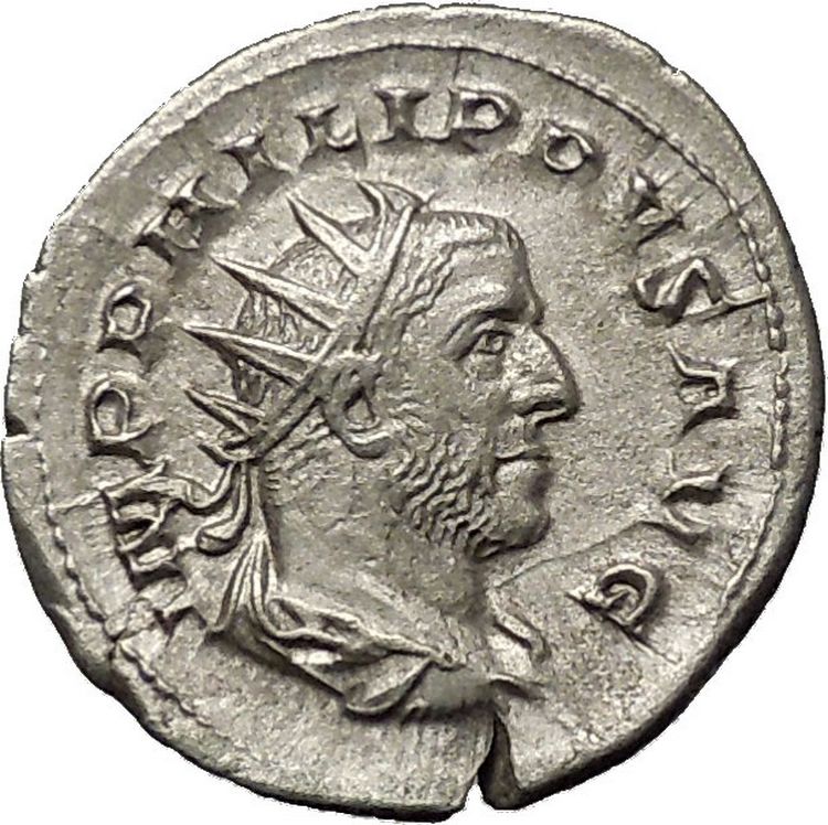 PHILIP I the ARAB 1000 Years of Rome LION of COLOSSEUM Silver Roman ...