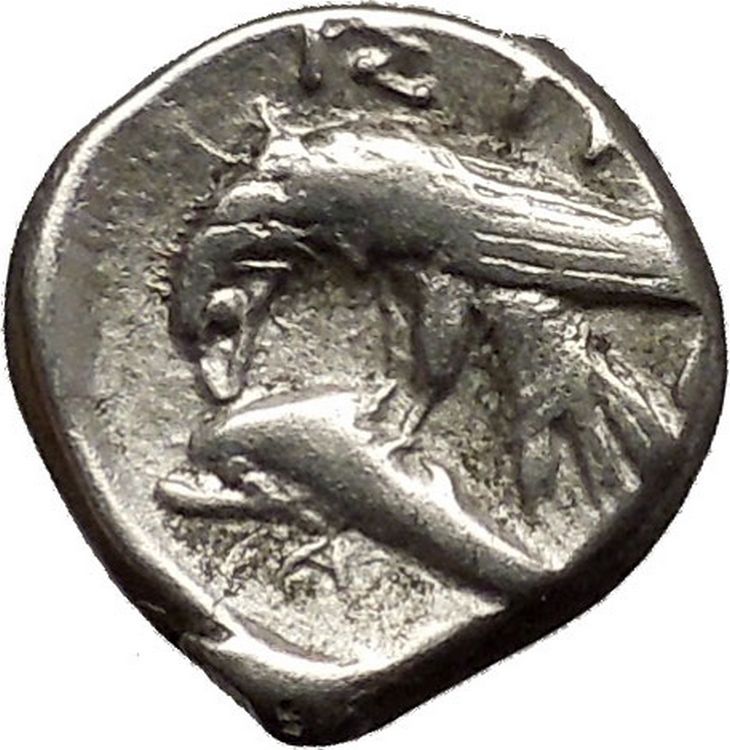 ISTROS in Thrace Gemini Dioscuri 400BC Ancient SILVER Greek Coin EAGLE ...