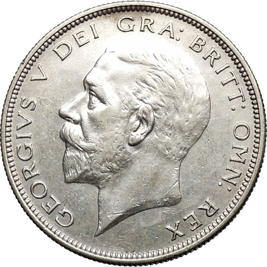 1932 Great Britain United Kingdom UK King GEORGE V Silver Half Crown ...