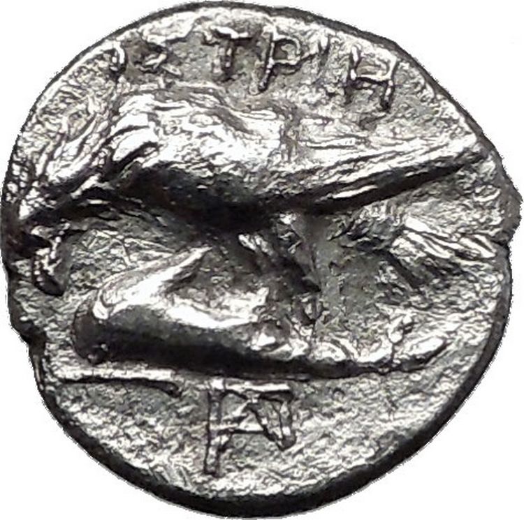 ISTROS in Thrace Gemini Dioscuri 400BC Ancient SILVER Greek Coin EAGLE ...