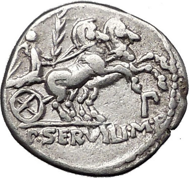 Roman Republic 100BC Minerva Horse Chariot Authentic Ancient Silver ...