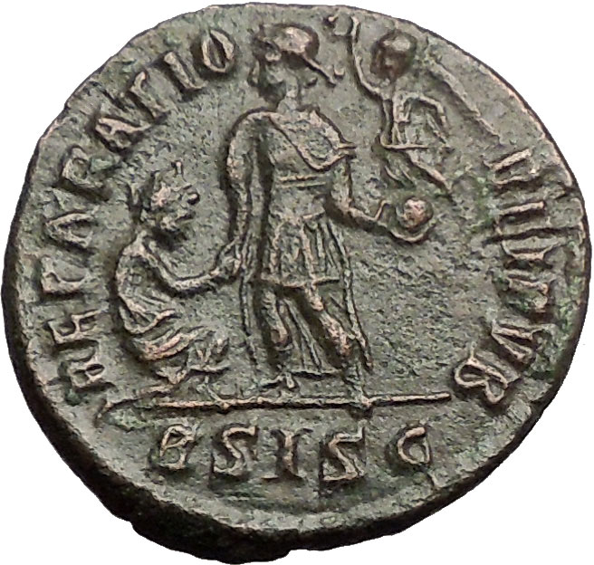 Gratian with kneeling woman & Victory 378AD Rare Big Ancient Roman Coin ...