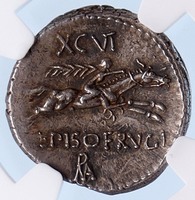 Roman Republic Rome 90BC Rome Apollo Horse Racing Ancient Silver Coin