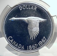 1967 CANADA CANADIAN Confederation Founding Silver Dollar Coin