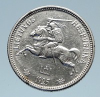 1925 LITHUANIA Silver 2 Litai JONAS BASANAVICIUS Vintage Lithuanian Coin i82744