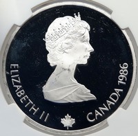 1986 CANADA Silver $20 Coin for 1988 CALGARY OLYMPICS HOCKEY NGC