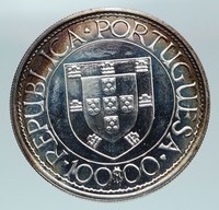 1988 PORTUGAL Golden Age Discovery Bartolomeu Dias Proof Silver 100E Coin i84687