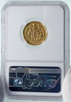 HONORIUS Authentic Ancient 395AD Gold Solidus Roman Coin of RAVENNA NGC i86550