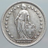 1943 SWITZERLAND HELVETIA Symbolizes OLD SWISS Nation SILVER 1
