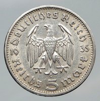 1935年ドイツパウル・フォン・ヒンデンブルク 5マルク PCGS認証 i91704r.jpg
