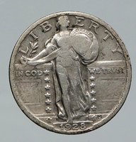 1928 US UNITED STATES Standing Liberty Silver Quarter Dollar 25